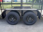 6.4x20 Straight Deck Tandem Utility Trailer Mesh Sides Double Ladder Racks - Image 15