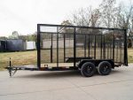 6.4x14 Powder Coated Straight Deck Utility Trailer 6ft Mesh Side Slide Up Gate - Image 4