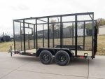 6.4x14 Powder Coated Straight Deck Utility Trailer 6ft Mesh Side Slide Up Gate - Image 5