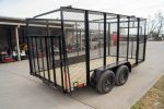6.4x14 Powder Coated Straight Deck Utility Trailer 6ft Mesh Side Slide Up Gate - Image 7