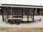 6.4x14 Powder Coated Straight Deck Utility Trailer 6ft Mesh Side Slide Up Gate - Image 9