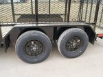 6.4x14 Powder Coated Straight Deck Utility Trailer 6ft Mesh Side Slide Up Gate - Image 14