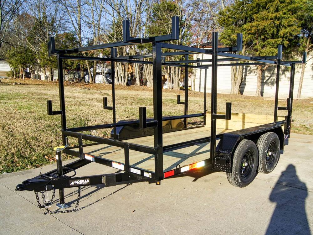 dsc05274 6.4x12 Straight Deck Utility Trailer 4.5ft Ladder Racks (2) 3,500lb Axles - Image 1