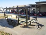 6.4x12 Straight Deck Utility Trailer 4.5ft Ladder Racks (2) 3,500lb Axles - Image 7