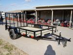 7x10 Powder Coated Straight Deck Utility Trailer 3,500lb Axles Tall Gate