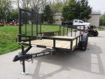 6.4x14 Dovetail Utility Trailer Tandem (2) 3,500lb Axles with Side Gate - Image 2