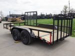 6.4x14 Dovetail Utility Trailer Tandem (2) 3,500lb Axles with Side Gate - Image 4