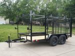 7x12 Straight Deck Utility Trailer (2) 3500lb Axle with 4ft Ladder Racks - Image 2