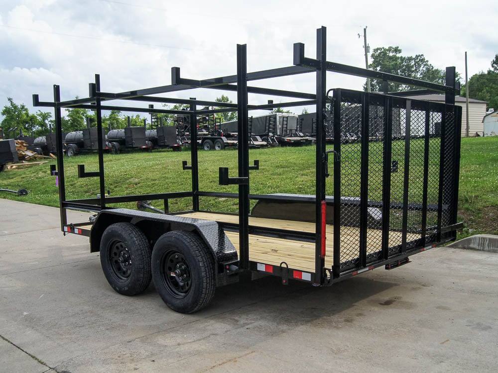 dsc06849_3 7x12 Straight Deck Utility Trailer (2) 3500lb Axle with 4ft Ladder Racks - Image 1