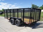 6.4x14 Straight Deck Utility Trailer 4ft Mesh Sides (2) 3500lb Axles - Image 4