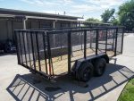 6.4x14 Straight Deck Utility Trailer 4ft Mesh Sides (2) 3500lb Axles - Image 6