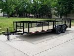 6.4x18 Powder Coated Dovetail Utility Trailer with 2ft Mesh Sides (2) 3500lb Axles - Image 3