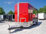 Red Enclosed Utility Hybrid Trailer 7'x20' - Lawn Mower Equipment Hauler - Image 2
