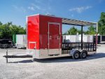 Red Enclosed Utility Hybrid Trailer 7'x20' - Lawn Mower Equipment Hauler - Image 6
