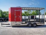 Red Enclosed Utility Hybrid Trailer 7'x20' - Lawn Mower Equipment Hauler - Image 8
