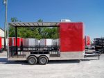 Red Enclosed Utility Hybrid Trailer 7'x20' - Lawn Mower Equipment Hauler - Image 7