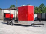 Red Enclosed Utility Hybrid Trailer 7'x20' - Lawn Mower Equipment Hauler - Image 5