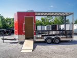 Red Enclosed Utility Hybrid Trailer 7'x20' - Lawn Mower Equipment Hauler - Image 19