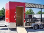 Red Enclosed Utility Hybrid Trailer 7'x20' - Lawn Mower Equipment Hauler - Image 4