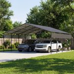 Patiowell 20x20 ft Outdoor Metal Carport, Black - Image 9