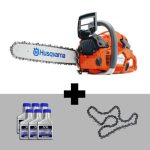 Husqvarna 555 20" Chainsaw Professional w/ 6-Pack Oil & Extra Chain
