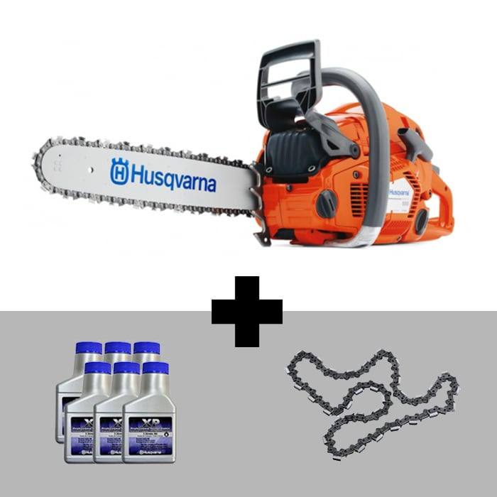 husqvarna555_2 Husqvarna 555 20" Chainsaw Professional w/ 6-Pack Oil & Extra Chain - Image 1