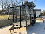 6.4x16 Straight Deck Utility Trailer 6ft Mesh Sides Ladder Racks (2) 3,500lb Axles - Image 2