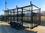 6.4x16 Straight Deck Utility Trailer 6ft Mesh Sides Ladder Racks (2) 3,500lb Axles - Image 4