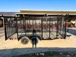 6.4x16 Straight Deck Utility Trailer 6ft Mesh Sides Ladder Racks (2) 3,500lb Axles - Image 7