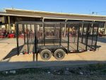 6.4x16 Straight Deck Utility Trailer 6ft Mesh Sides Roof (2) 3,500lb Axles - Image 6