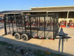 6.4x16 Straight Deck Utility Trailer 6ft Mesh Sides Roof (2) 3,500lb Axles - Image 8
