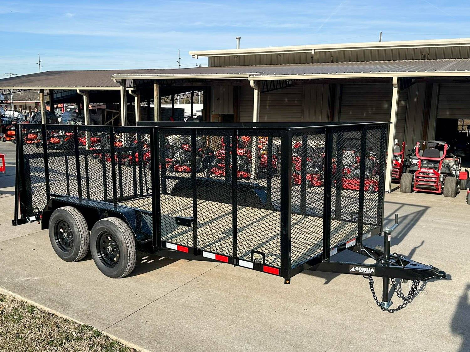 img_8436 7x14 Powder Coated Dovetail Utility Trailer 4ft Mesh Sides (2) 3,500lb Axles - Image 1