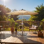 Beige 9ft Patio Umbrella Remote Control - Image 2