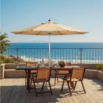 Beige 9ft Patio Umbrella Remote Control - Image 15