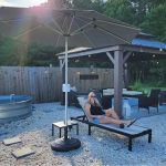 Beige 9ft Patio Umbrella with Base - Image 17