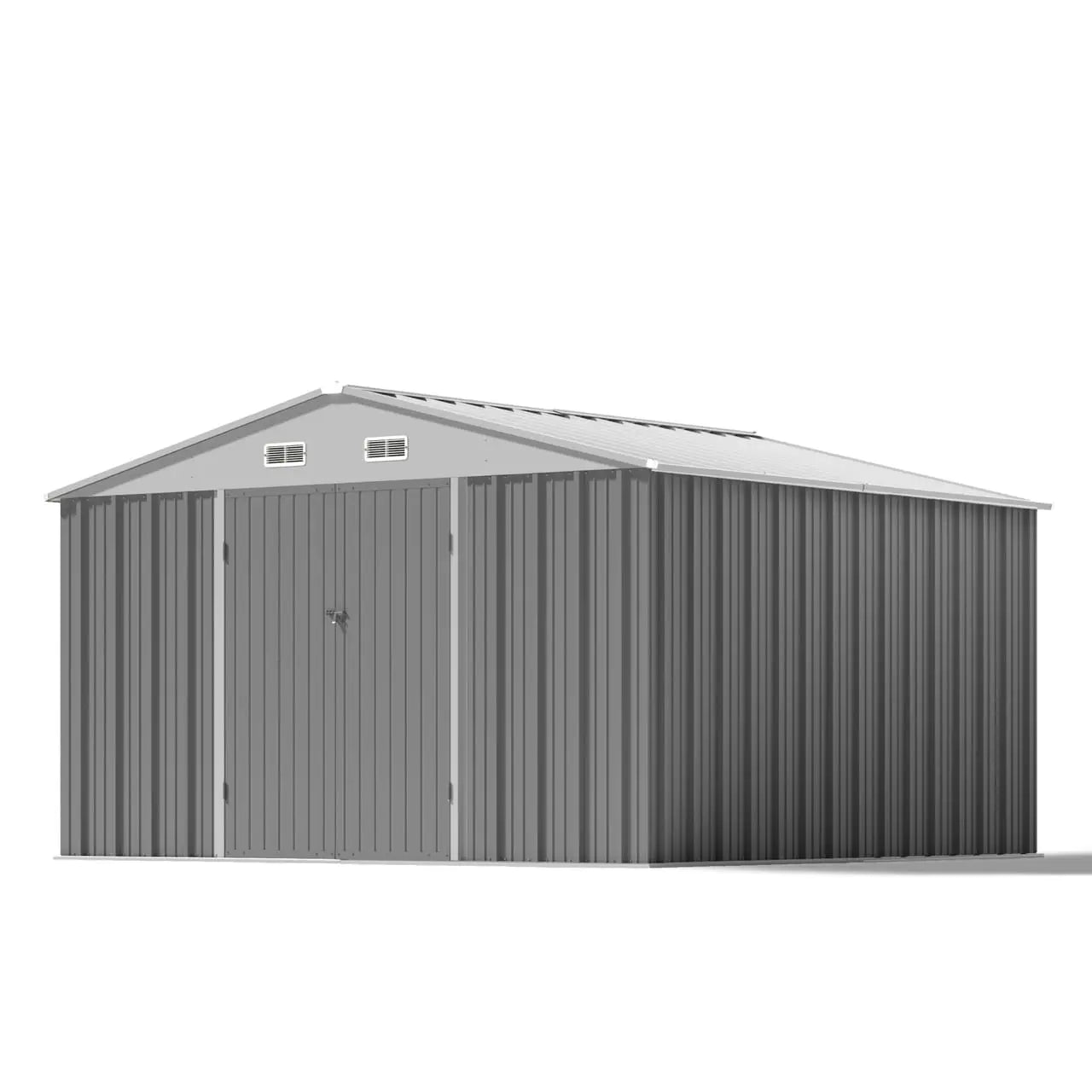 patiowell-10x10-metal-shed-cool-gray-min Patiowell 10x10 Metal Storage Shed with Weather-Resistance, Gray