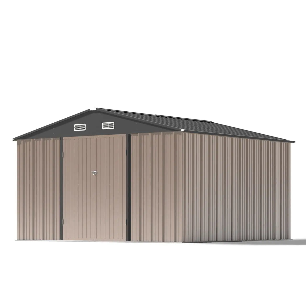 patiowell-10x10-metal-shed-khaki-min_cb96e8e2-7a44-47d6-bb5b-7468e897f574 Patiowell 10x10 Metal Storage Shed with Weather-Resistance, Brown