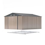Patiowell 10x12 Metal Shed with Floor Frame, Brown