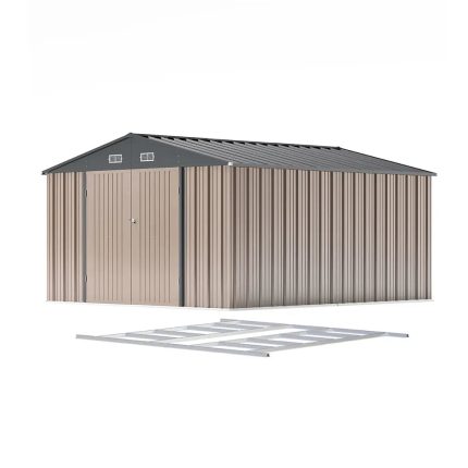 Patiowell 10x12 Metal Shed with Floor Frame, Brown