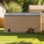 Patiowell 10x12 Metal Shed with Floor Frame, Brown - Image 8