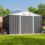 Patiowell 10x8 Metal Shed with Weather Resistance, Gray - Image 8