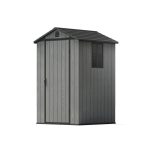 Patiowell Fit-it 4x4 Plastic Storage Garden Shed, Dark Gray