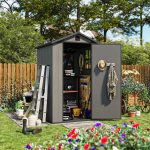 Patiowell Fit-it 4x4 Plastic Storage Garden Shed, Dark Gray - Image 2