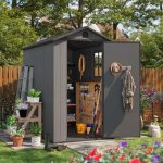Patiowell Fit-it 4x6 Plastic Storage Shed for Bike, Dark Gray - Image 2