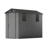 Patiowell 4x8 Plastic Storage Shed, Dark Gray