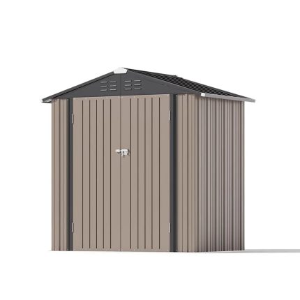 Patiowell 6x4 Metal Shed with Peak Roof (Brown)