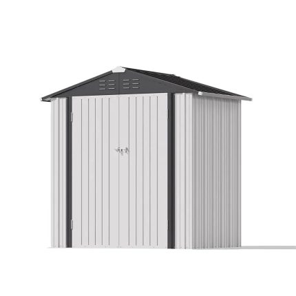 Patiowell 6x4 Metal Shed with Peak Roof (White)