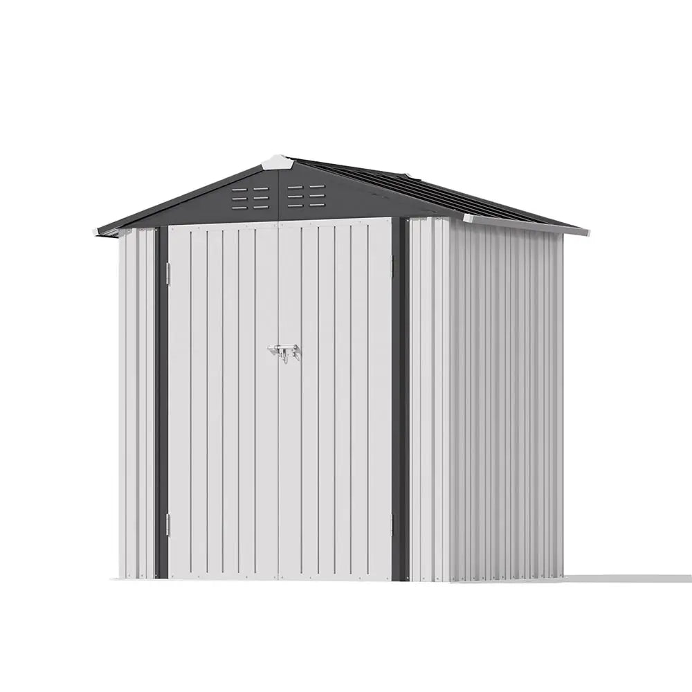 patiowell-6x4-metal-storage-shed-peak-roof-7 Patiowell 6x4 Metal Shed with Peak Roof (White)