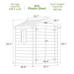 Patiowell 6x4 Plastic Storage Shed with Floor, Gray - Image 3
