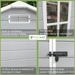 Patiowell 6x4 Plastic Storage Shed with Floor, Gray - Image 4